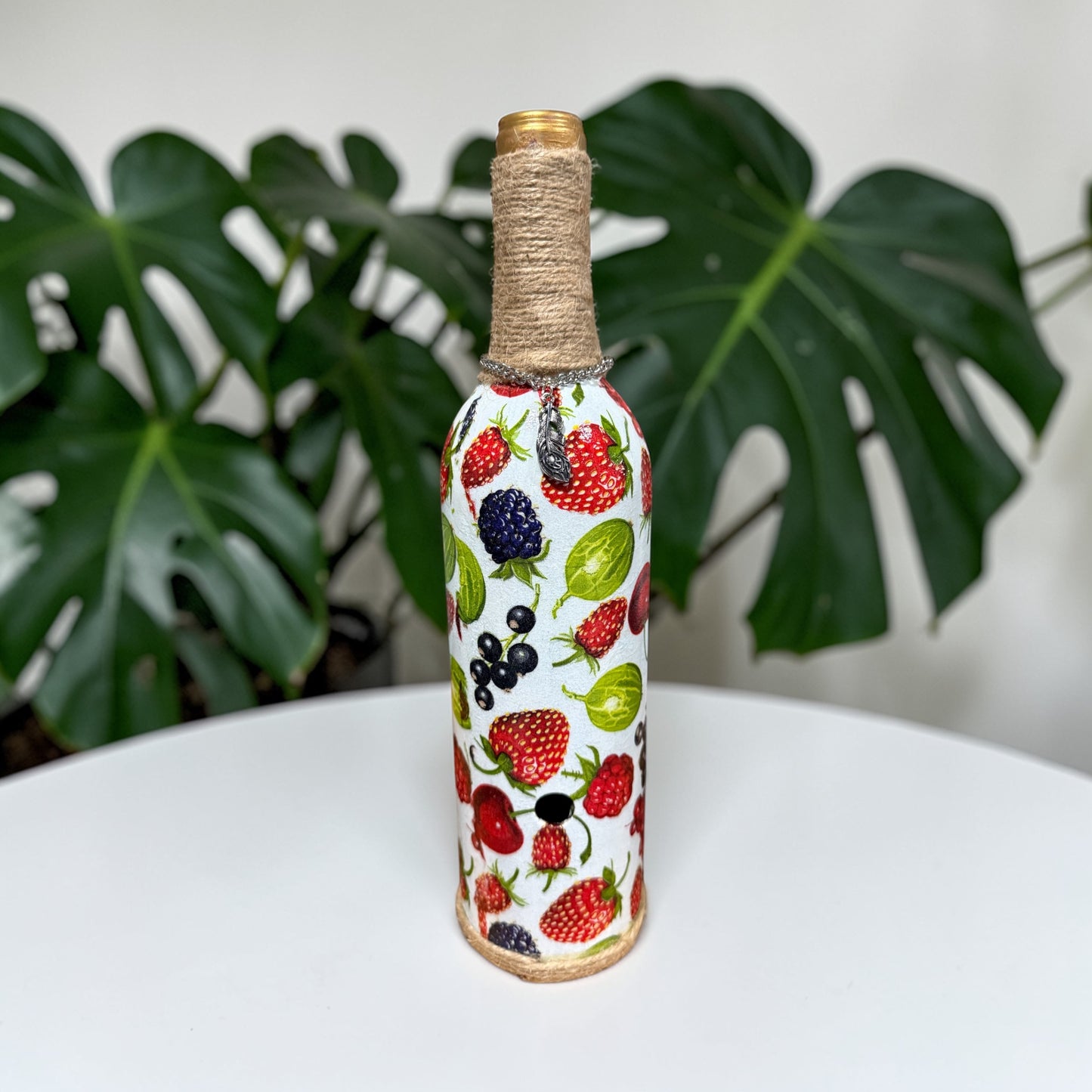 Berry Patch Upcycled Wine Bottle Incense Burner | Coastal Decor