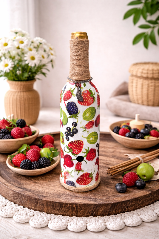 Berry Patch Upcycled Wine Bottle Incense Burner | Coastal Decor