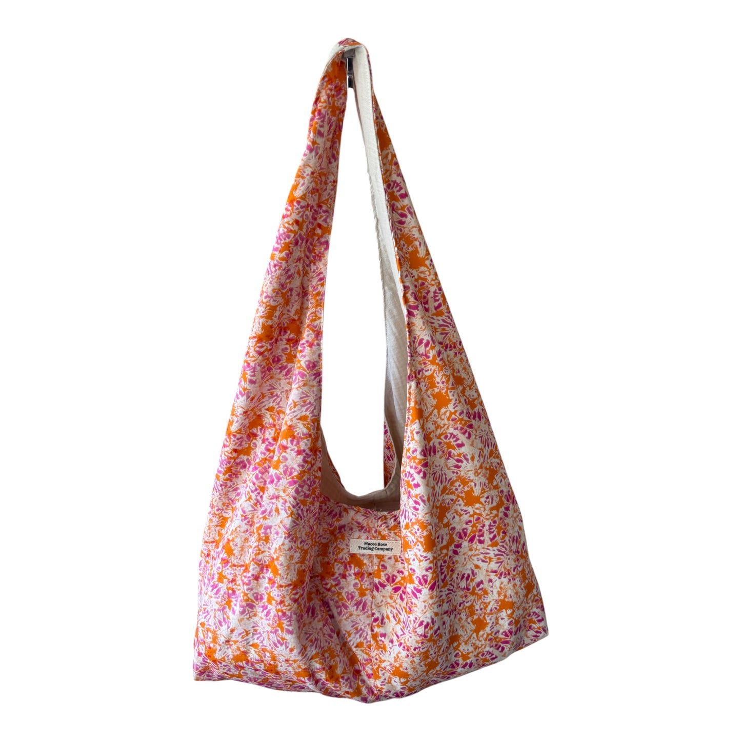 Sunset Bloom Handmade Slouchy Hobo Bag – Boho Floral Tote
