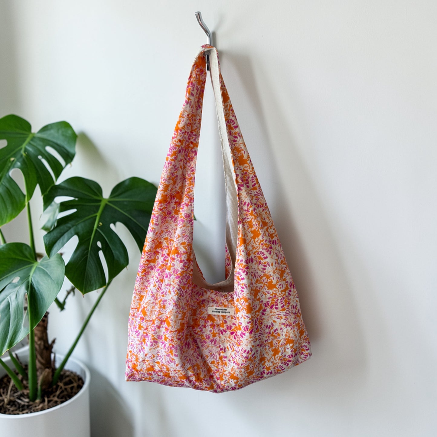 Sunset Bloom Handmade Slouchy Hobo Bag – Boho Floral Tote