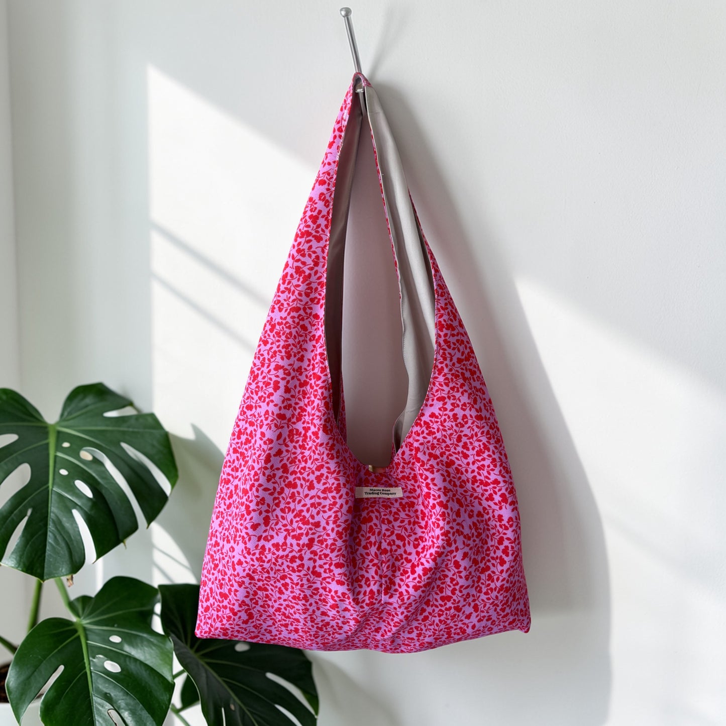 Pink Cottagecore Slouchy Hobo Bag – Handmade Floral Tote