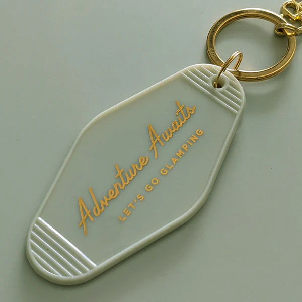 Adventure Awaits Vintage Inspired Motel Keychain