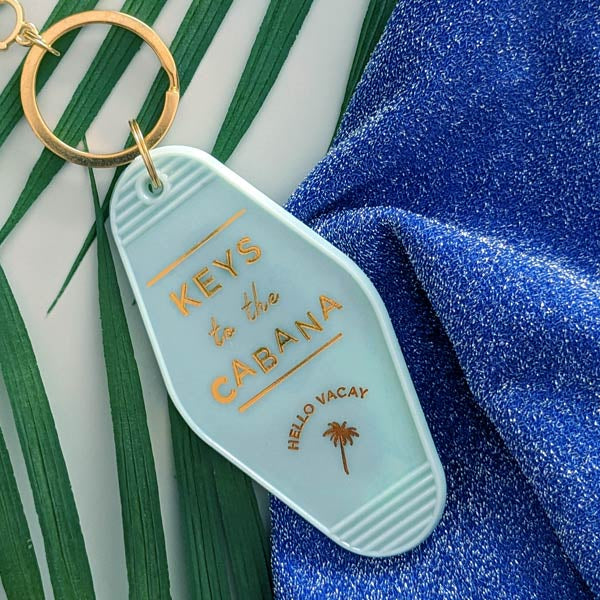 Keys To The Cabana Vintage Inspired Motel Keychain