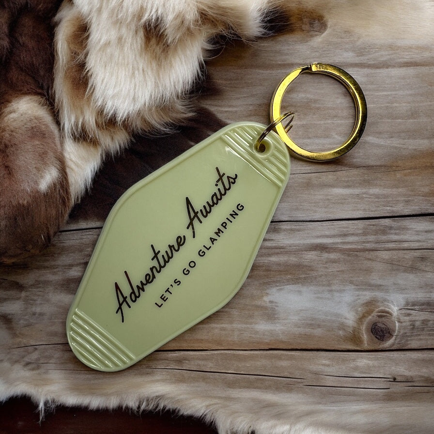 Adventure Awaits Vintage Inspired Motel Keychain