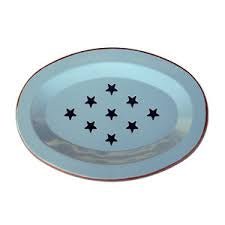 Vintage Reproduction Farm Style Enamel Oval & Stars Soap Dish