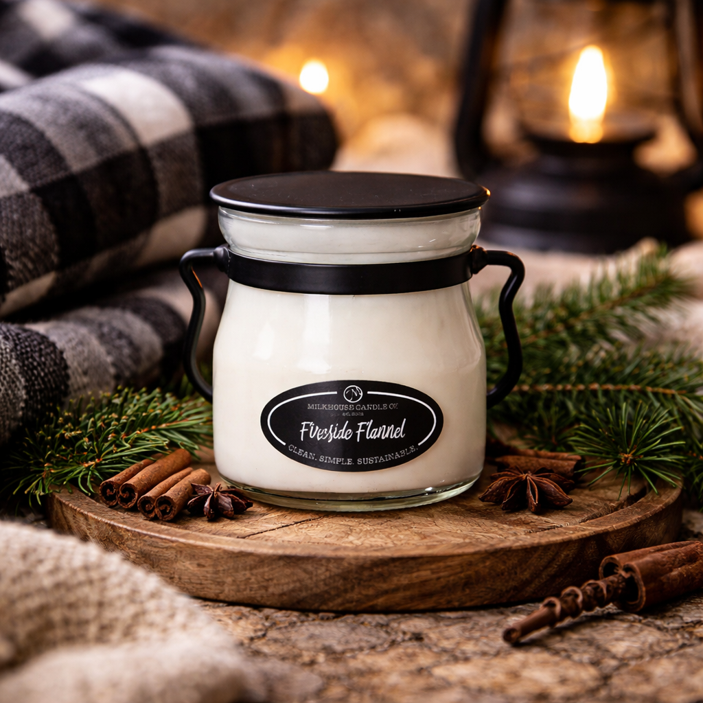 Milkhouse Candle Co. 5oz Cream Jar - Fireside Flannel