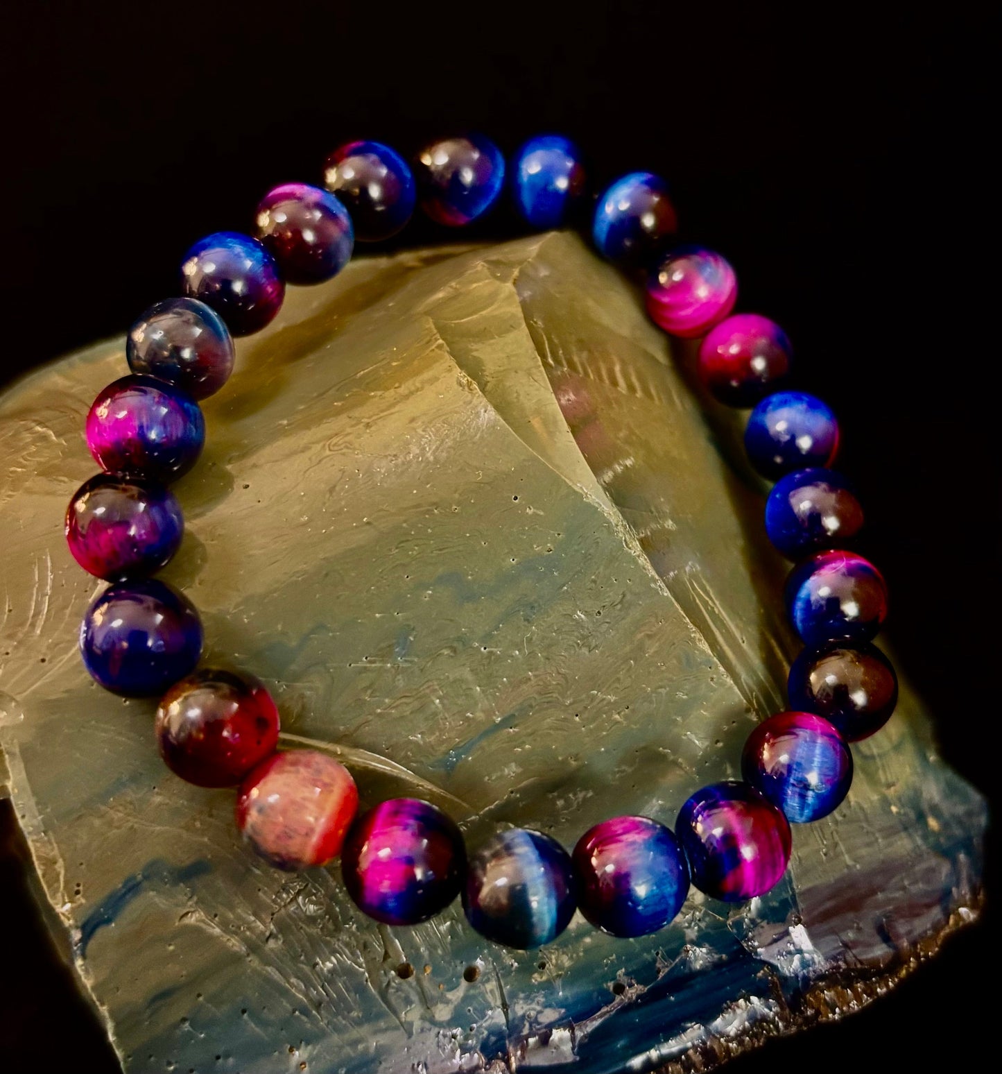Galaxy Tiger Eye Bracelet – Energy, Confidence & Protection | Medium & Large Wrist Fit