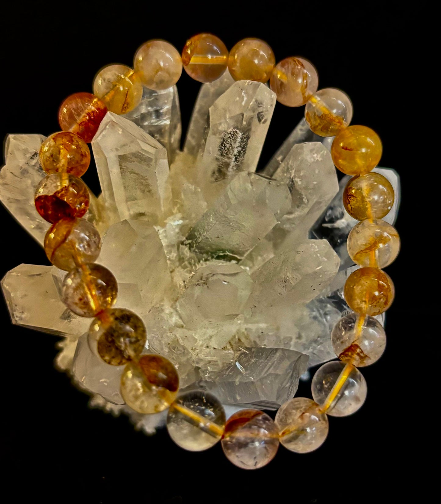 Golden Healer Quartz Bracelet – 8mm Natural Crystal (Small–Medium Wrist) | Energy Healing, Alignment & Manifestation