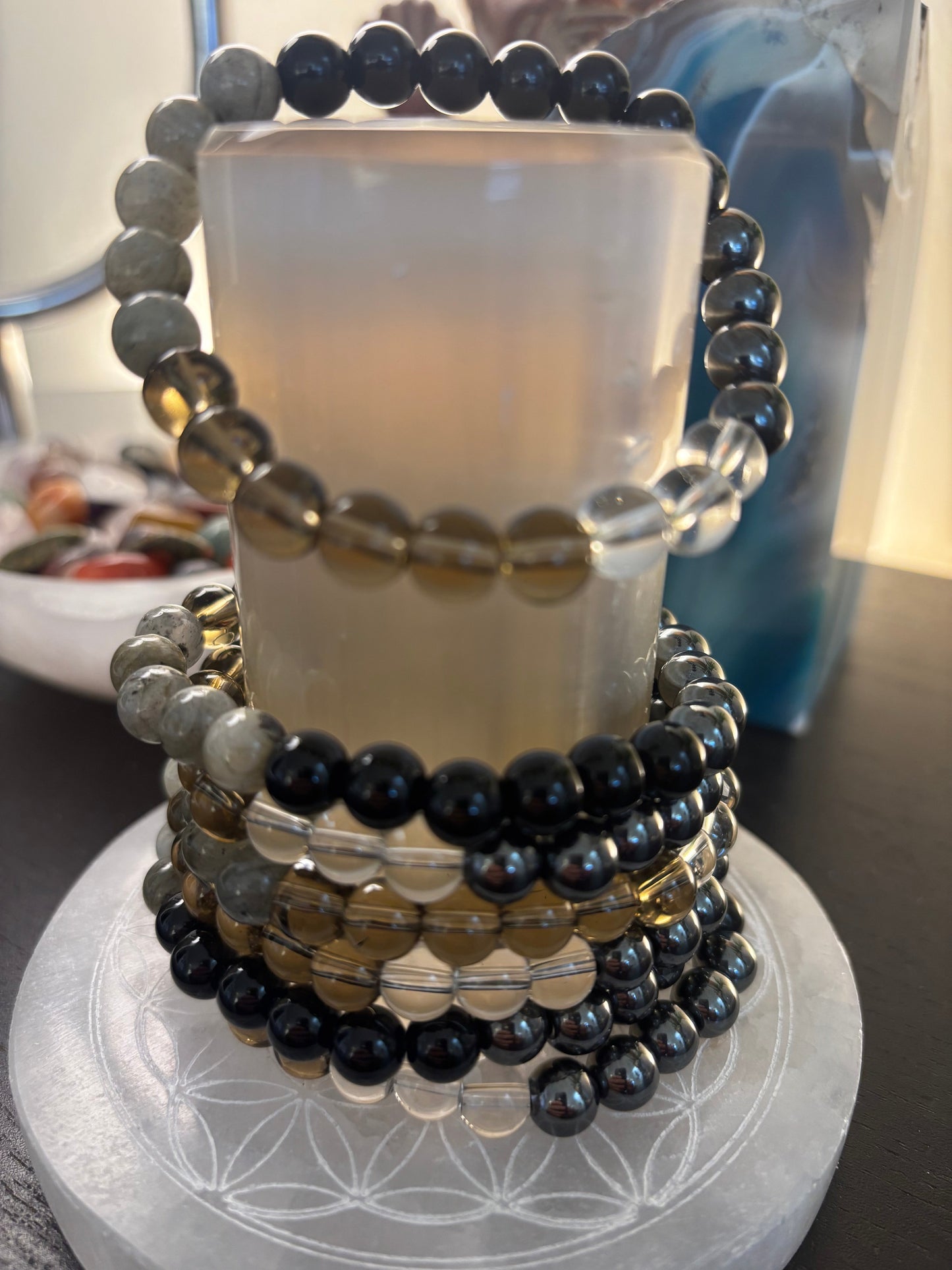 Midnight Path Spell Bracelet – Witchy Intention Bead Bracelet (8mm, Medium Wrist)