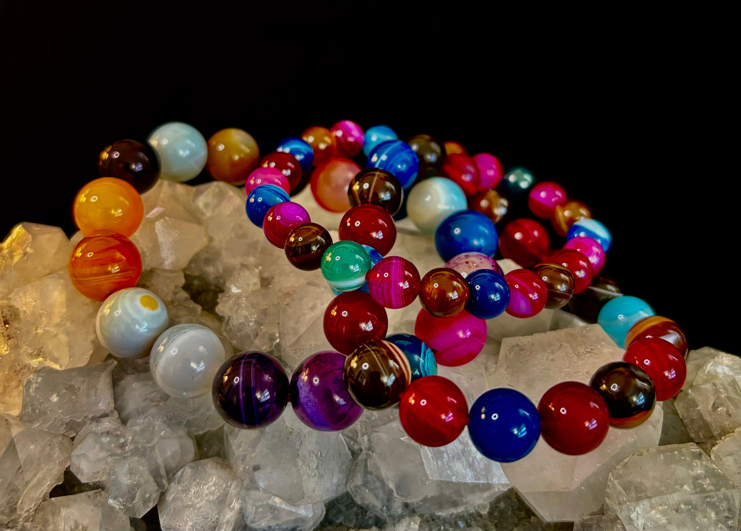 🌈 Happy Vibes Banded Agate Crystal Bracelet