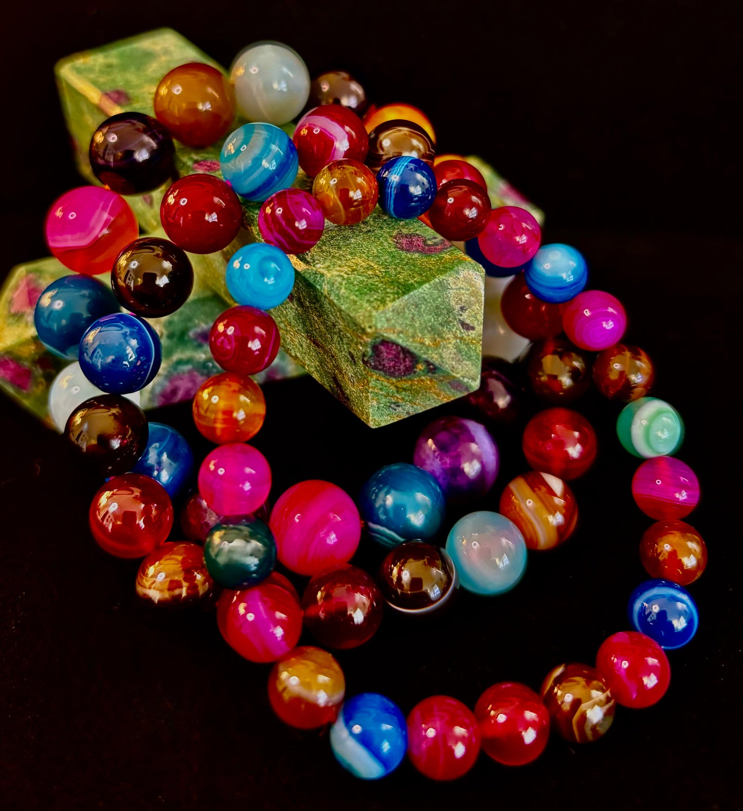 🌈 Happy Vibes Banded Agate Crystal Bracelet