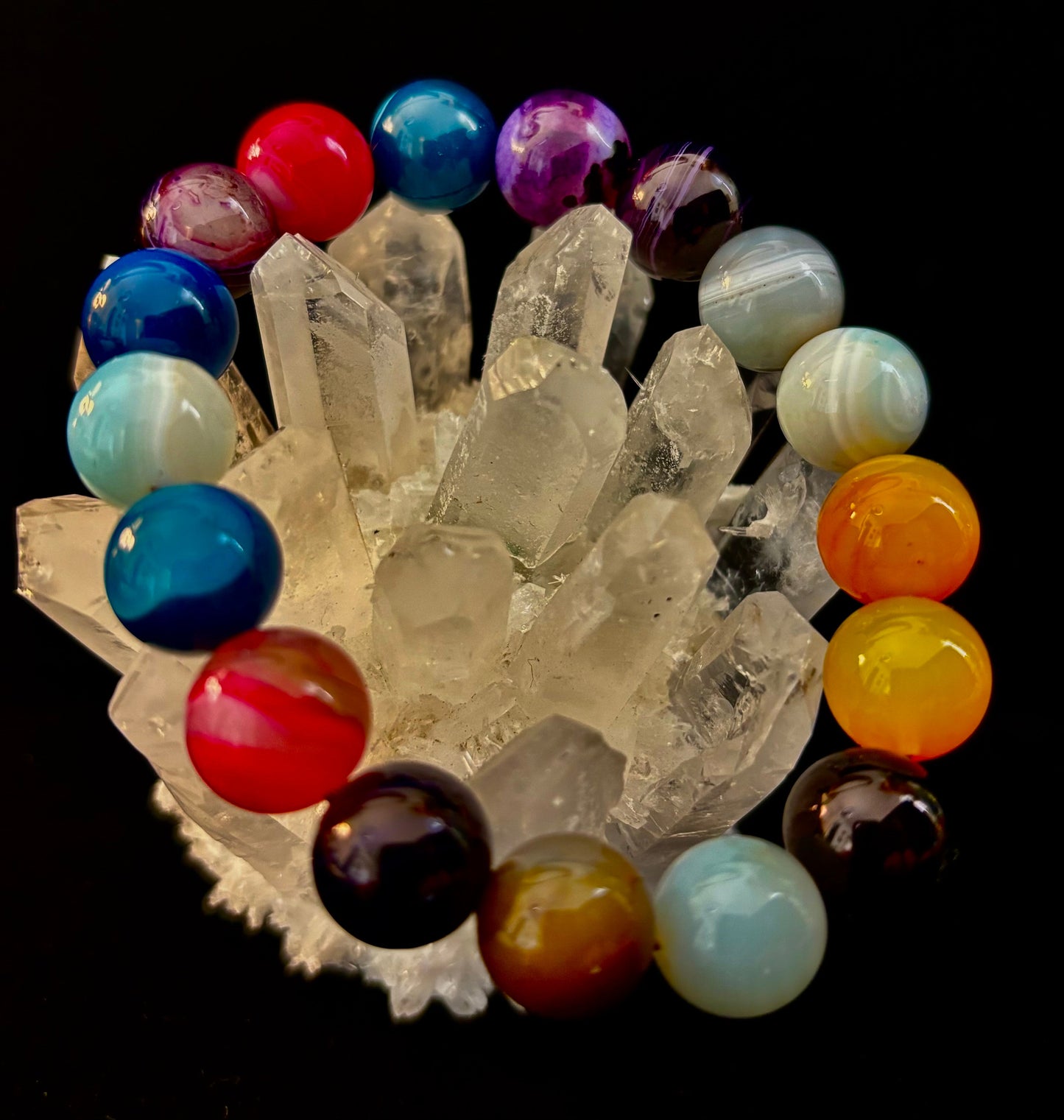 🌈 Happy Vibes Banded Agate Crystal Bracelet