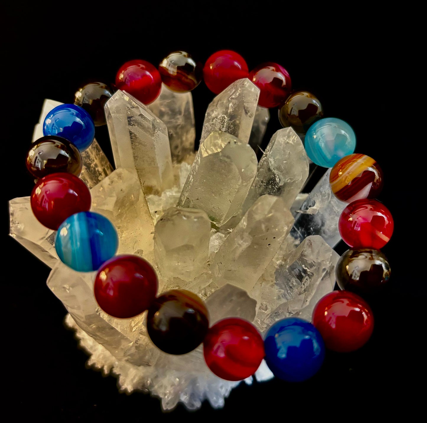 🌈 Happy Vibes Banded Agate Crystal Bracelet