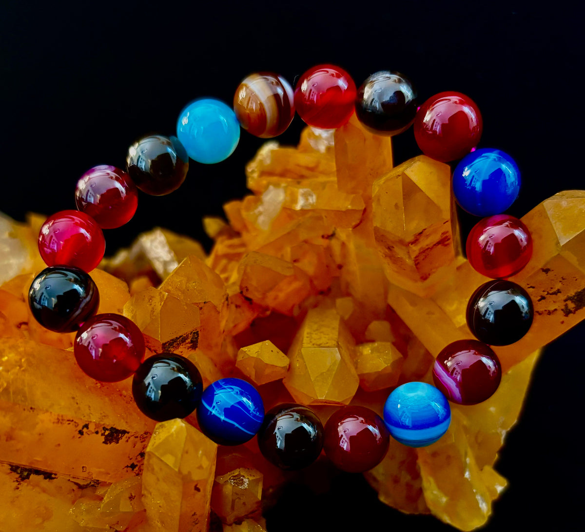 🌈 Happy Vibes Banded Agate Crystal Bracelet