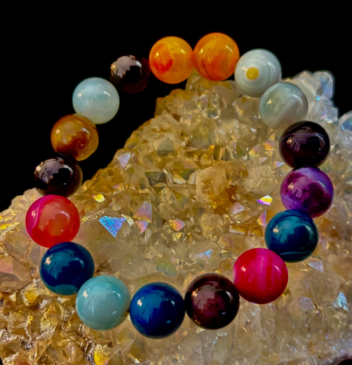🌈 Happy Vibes Banded Agate Crystal Bracelet