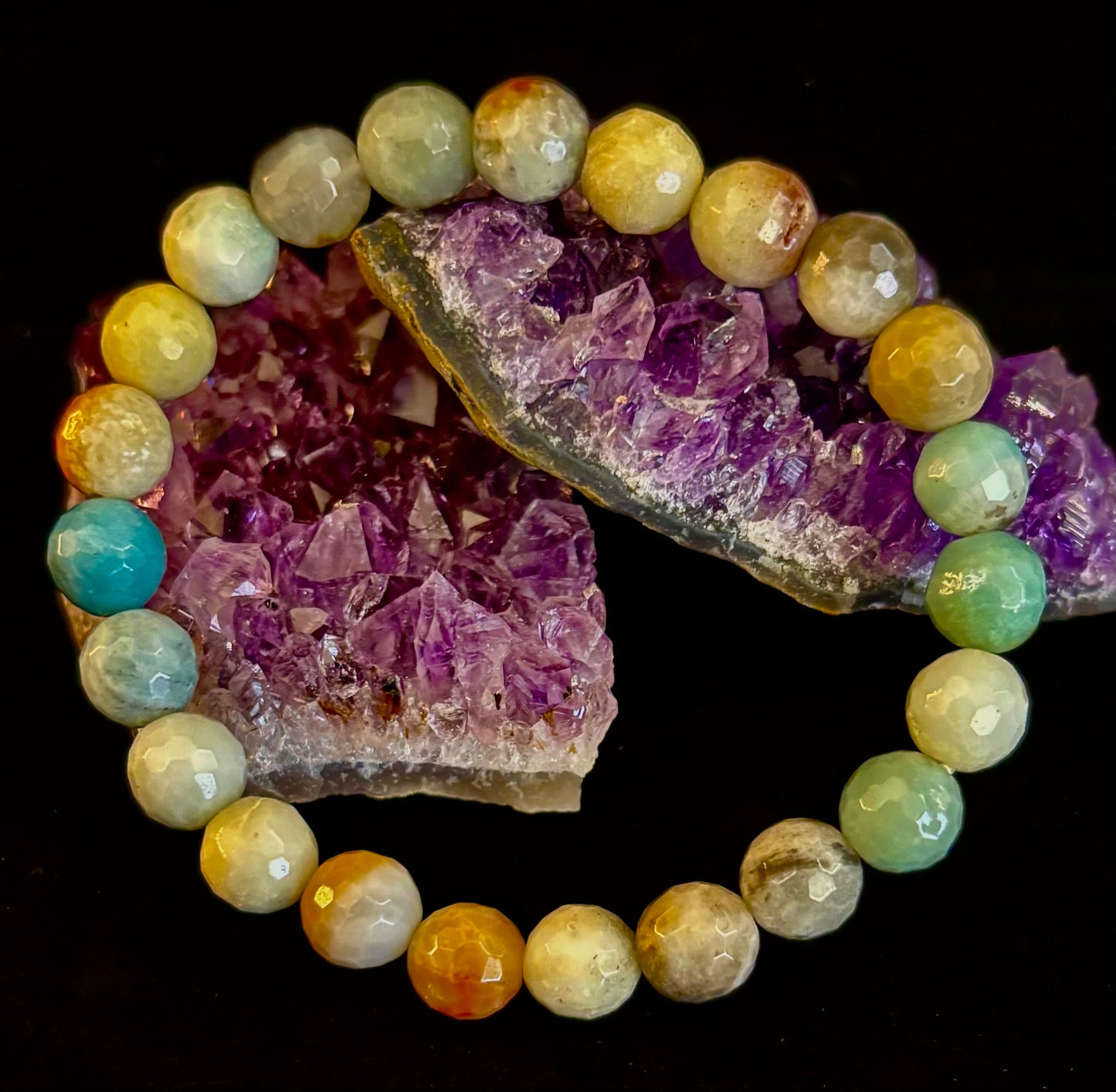 Amazonite Multifaceted Serenity Bracelet – Seafoam & Sand Collection 🌊✨ (Two amazing choices!)