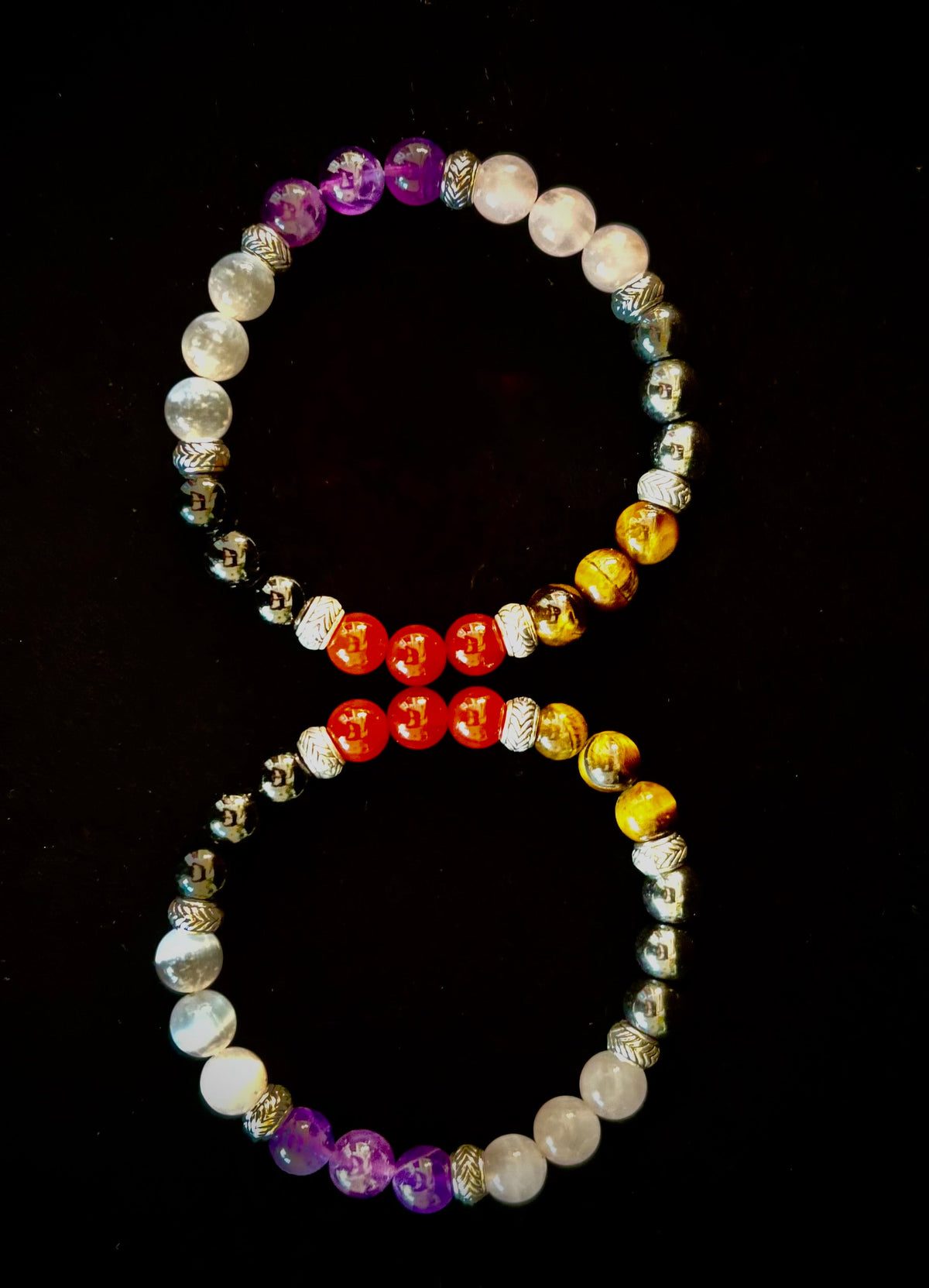 Renewal & Strength Addiction Recovery Bracelet – Carnelian, Amethyst, Rose Quartz, Hematite & Selenite
