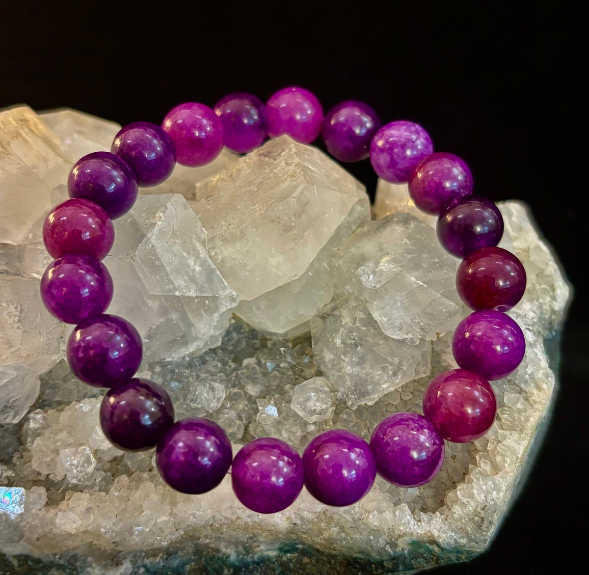 Reiki-Infused Natural Amethyst Bracelet for Inner Peace, High Intuition & Stress Relief (8mm & 10mm)