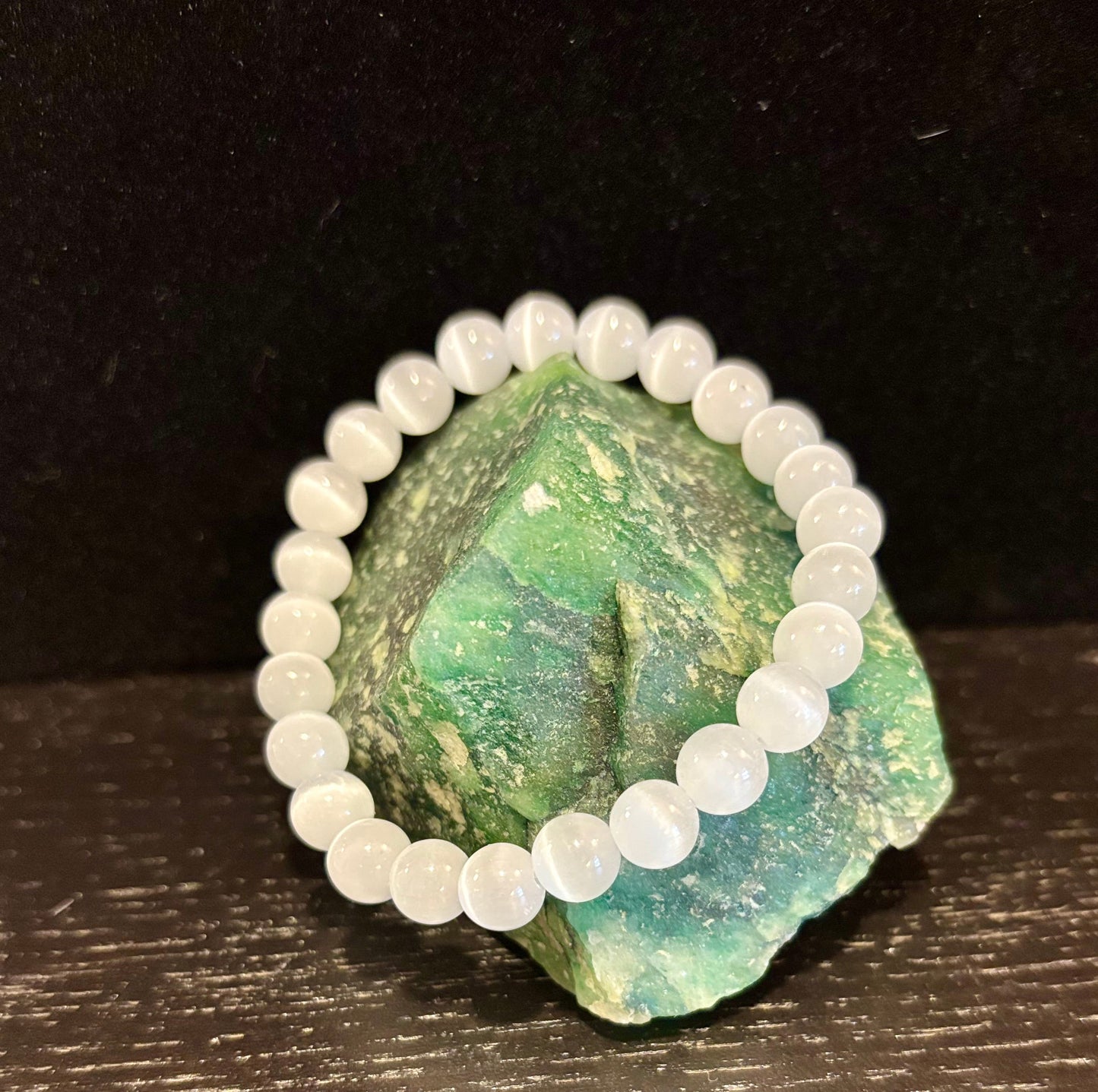 Reiki-Infused Pure Selenite "Liquid Light" Bracelet for Aura Cleansing, High Vibration & Divine Clarity (8mm)