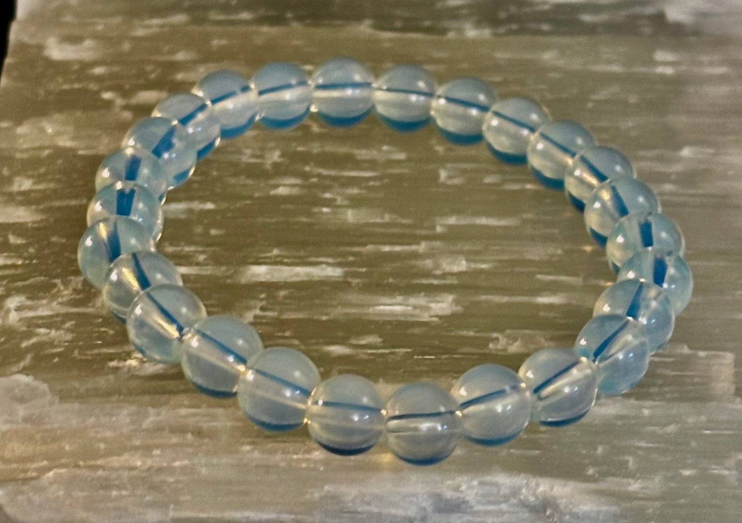 Opalite Healing Bracelet – Spiritual Energy & Inner Peace (8mm or 10mm Beads, Two Wrist Size Options)