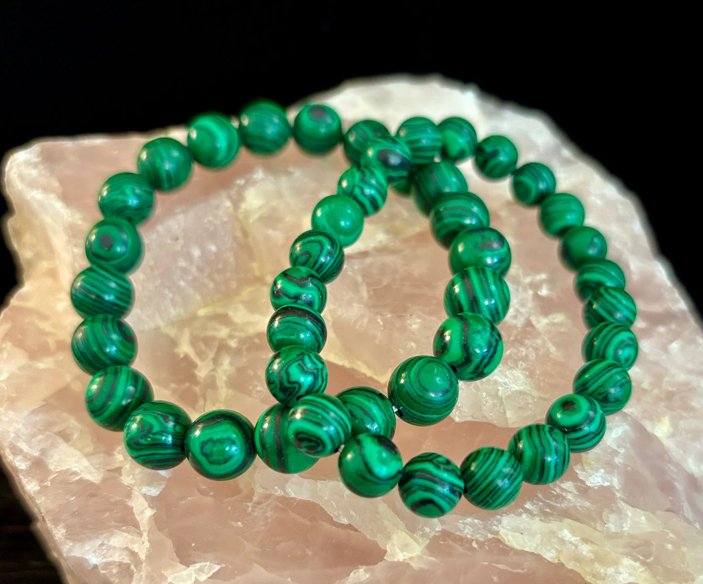 Reiki-Infused Natural Malachite Bracelet for Deep Transformation, Aura Protection & Emotional Healing (8mm & 10mm)