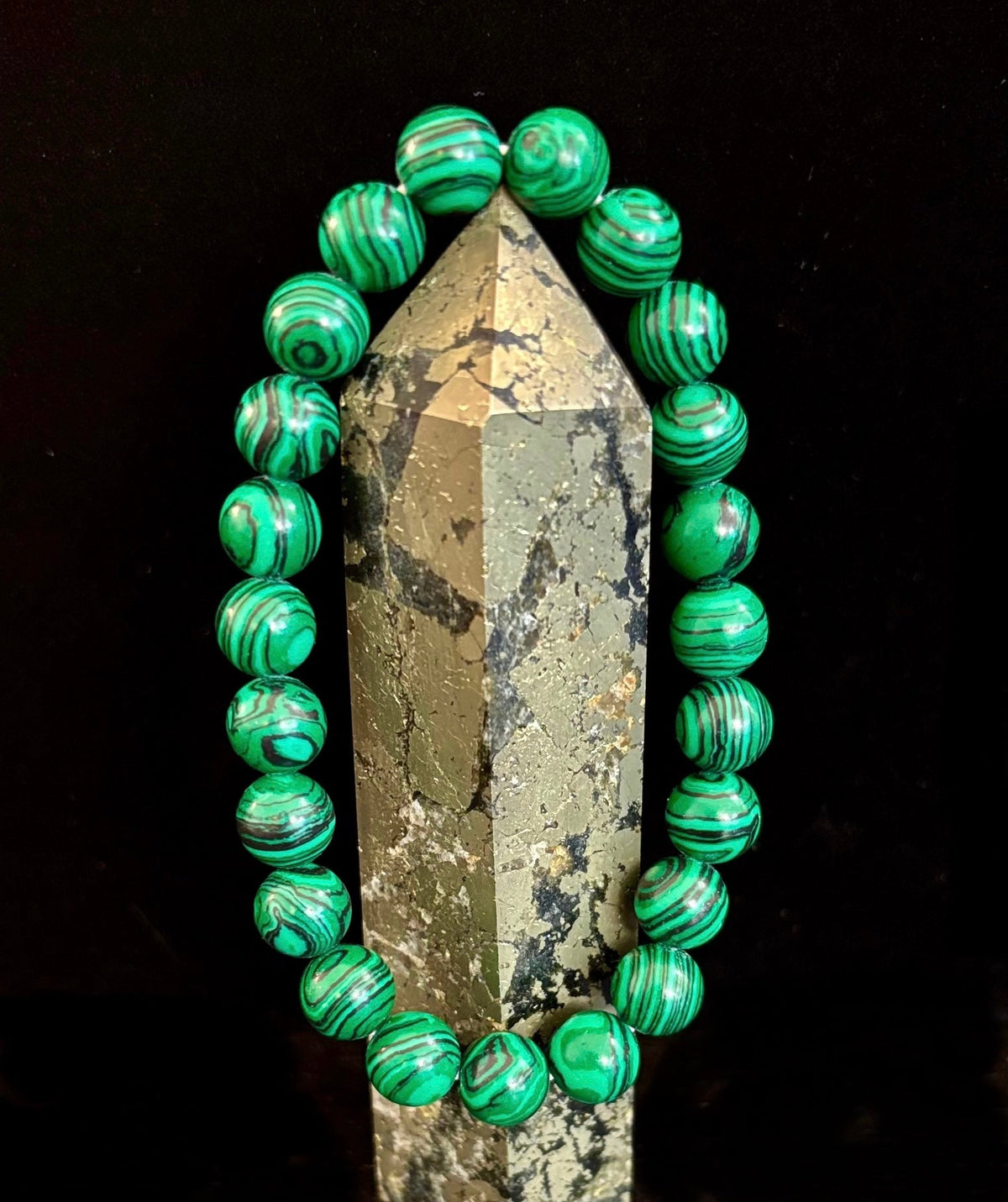 Reiki-Infused Natural Malachite Bracelet for Deep Transformation, Aura Protection & Emotional Healing (8mm & 10mm)