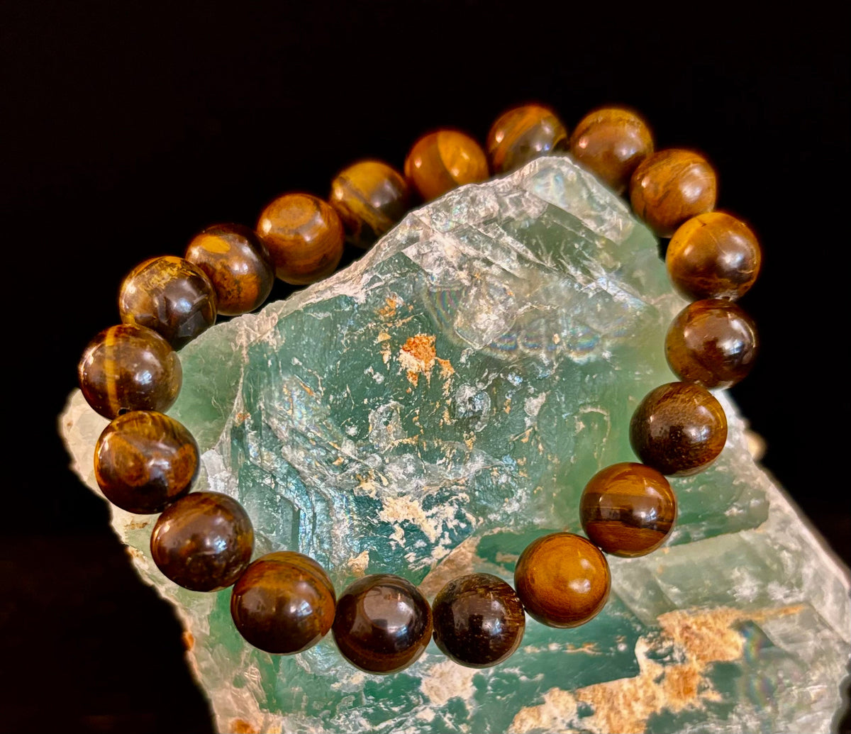 Reiki-Infused Natural Tiger Eye Bracelet for Courage, Focus & Grounded Power (8mm & 10mm)