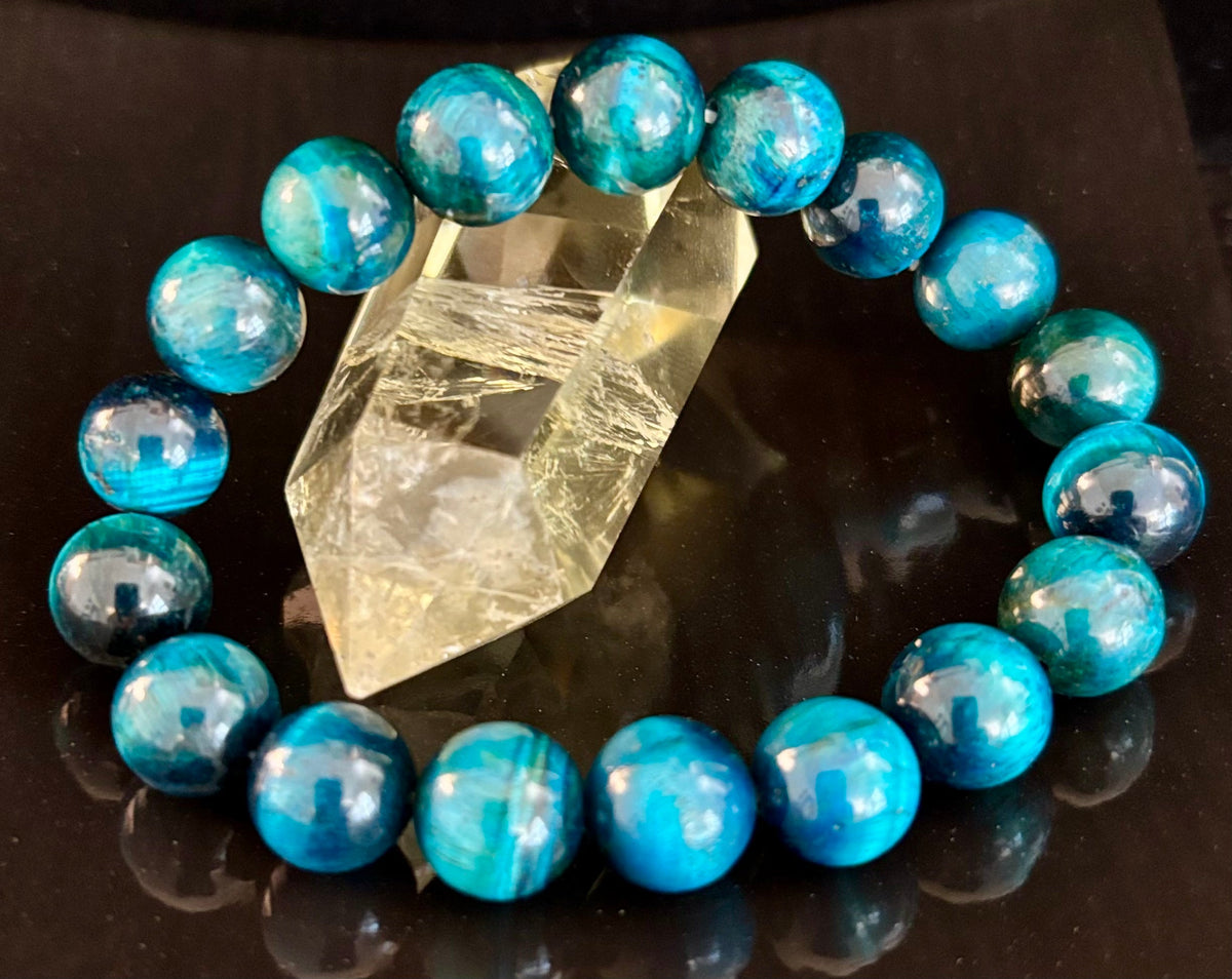 Reiki-Infused Natural Blue Tiger Eye Bracelet for Calm Confidence, Focus & Strategic Clarity (8mm & 10mm)