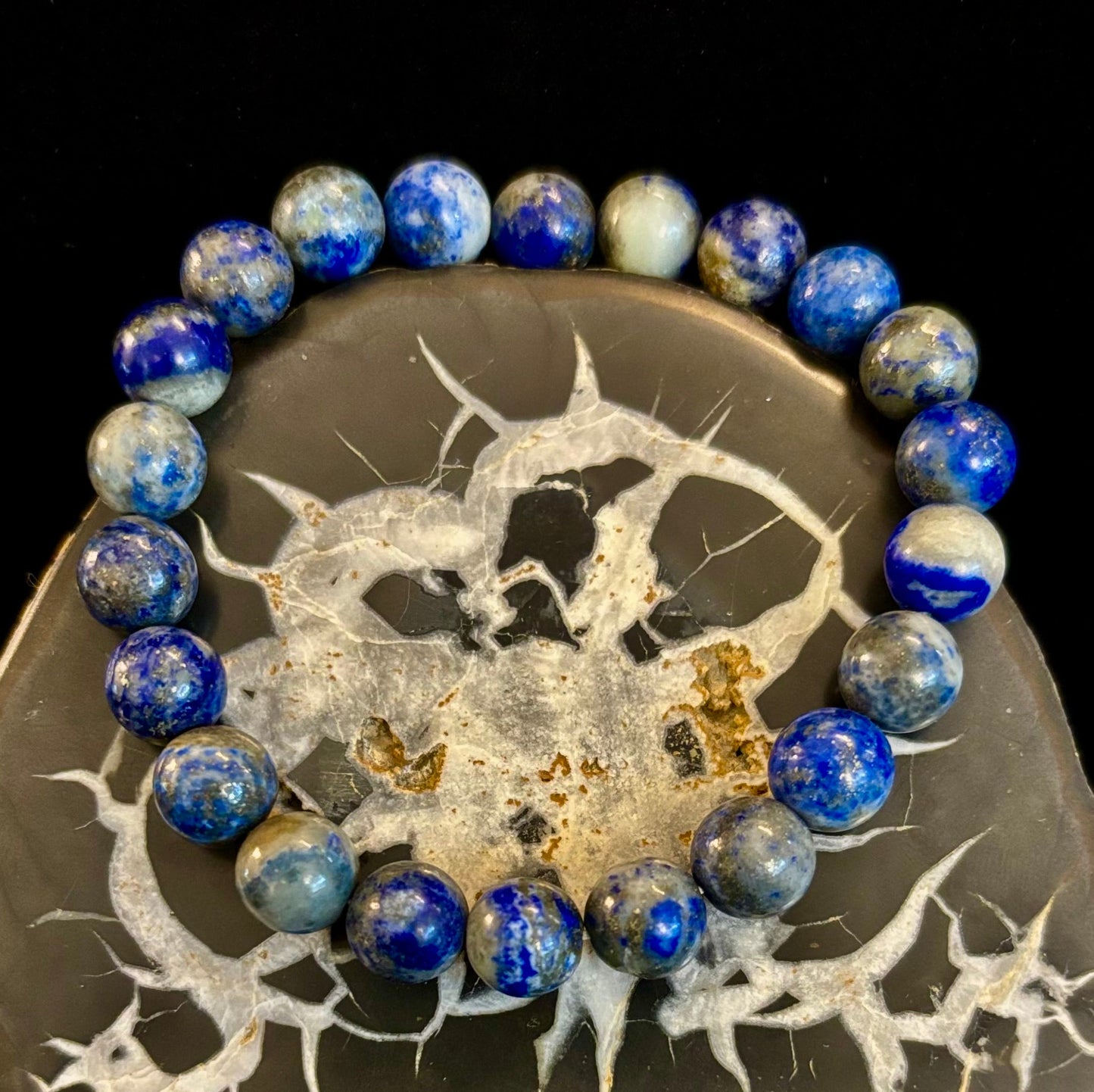 Reiki-Infused Natural Lapis Lazuli Bracelet for Truth, Inner Wisdom & Mindful Focus (8mm, 10mm & 12mm)