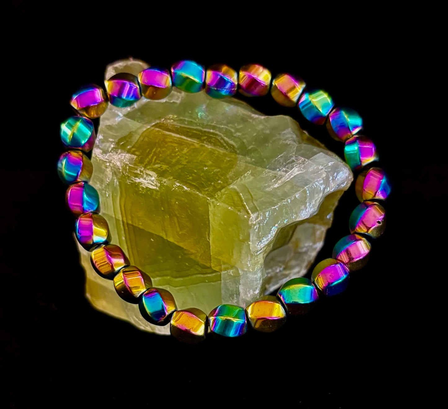 Rainbow Style Geometric Beaded Bracelet – LGBTQ+ Pride & Power for Medium and Large Wrists