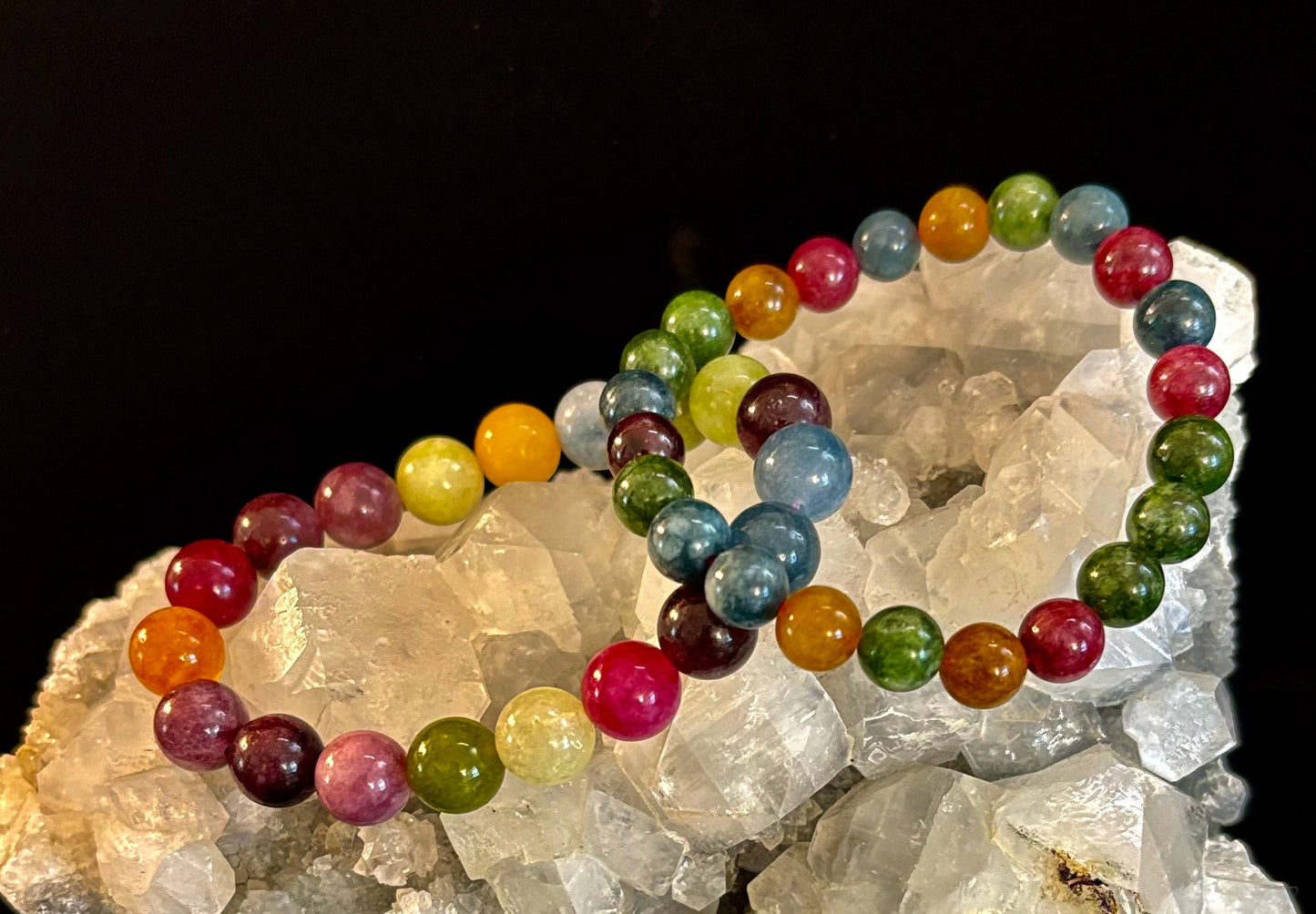 Multicolor Tourmaline Bracelet – Reiki-Infused Balance, Protection & Emotional Healing Jewelry (Medium Wrist)