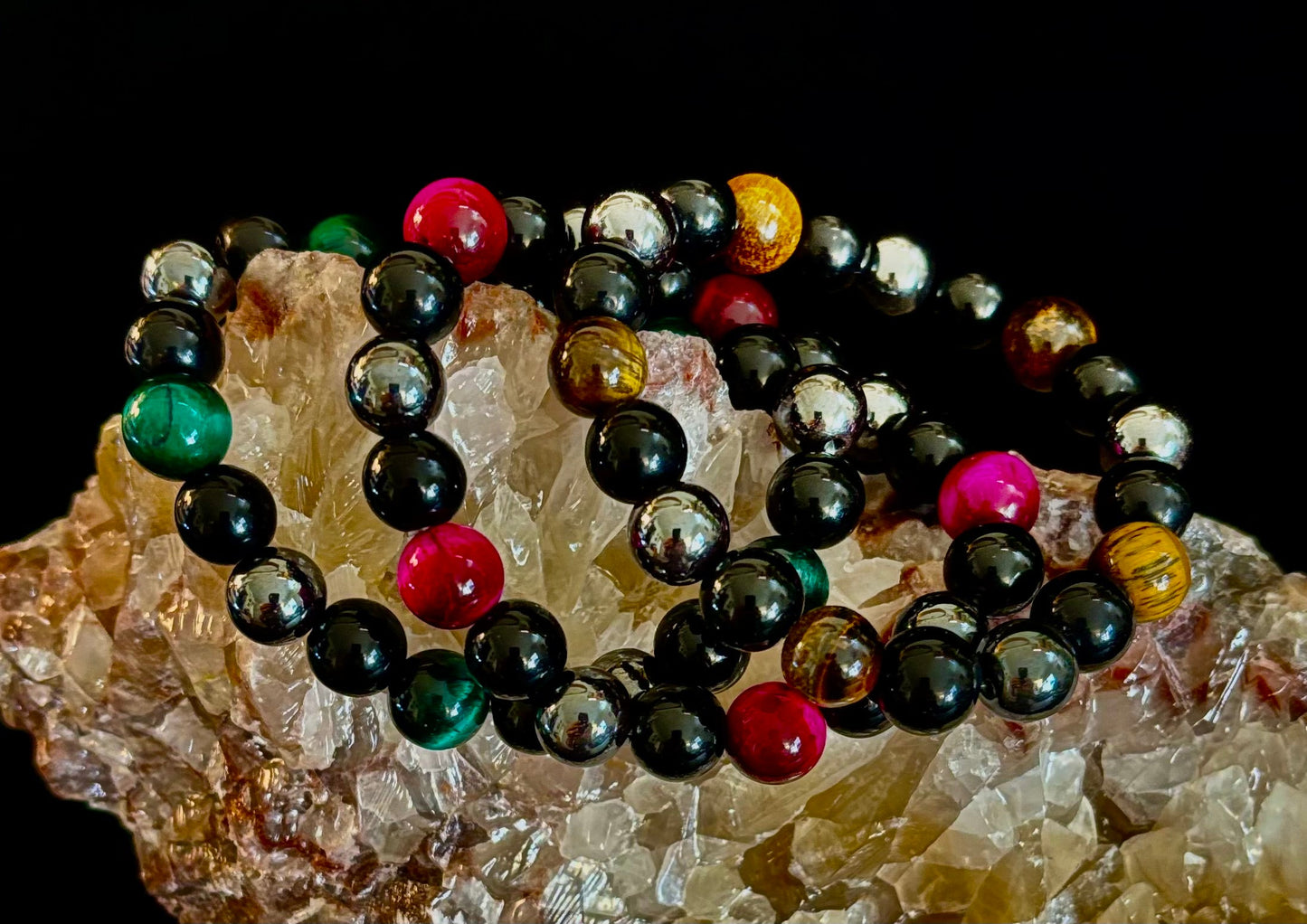 Protection Energy Bracelets – Red, Green, and Tiger Eye Options
