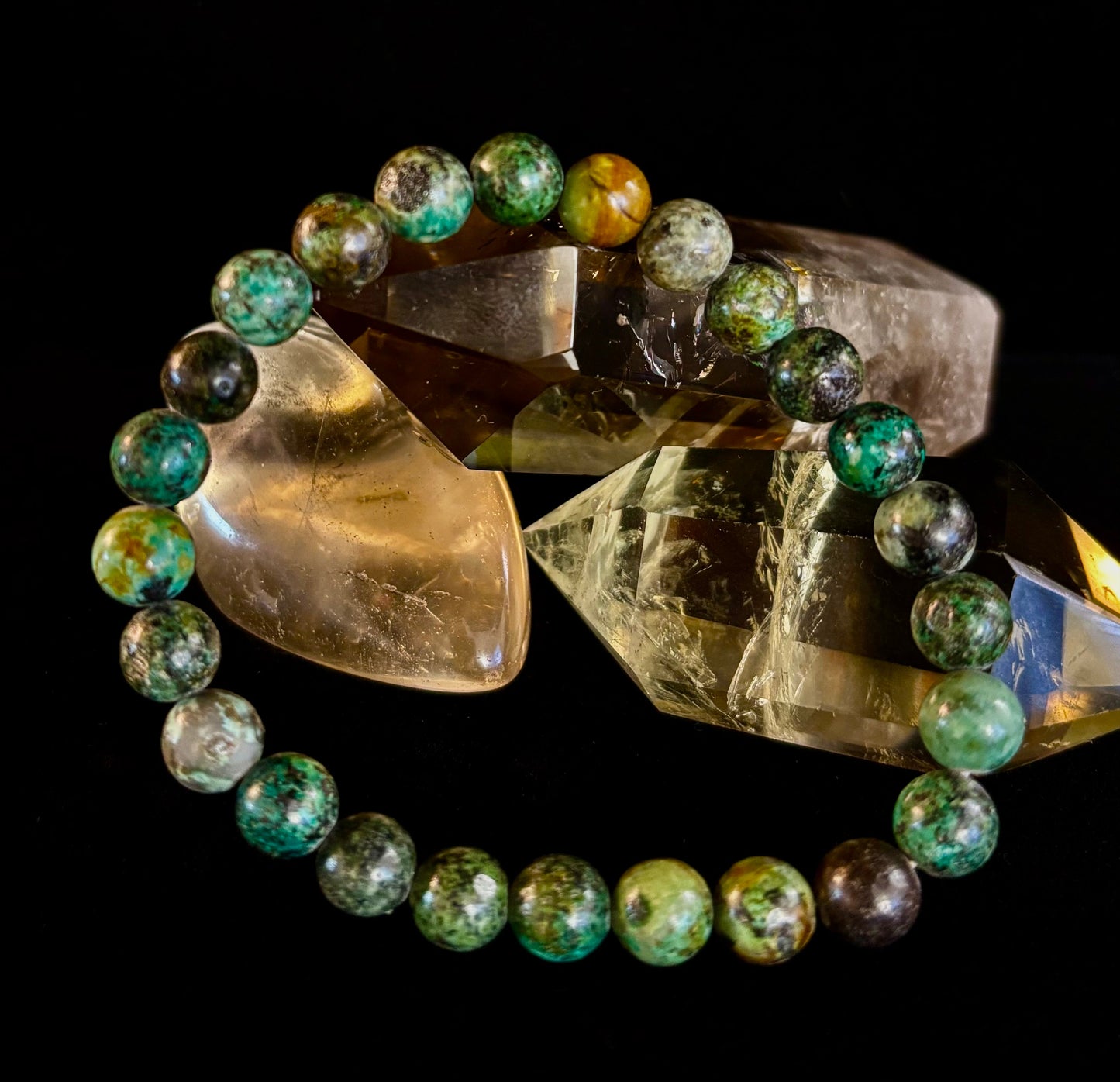 African Turquoise 8mm Reiki-Infused Growth & Manifestation Bracelet (Medium-Large Wrists)