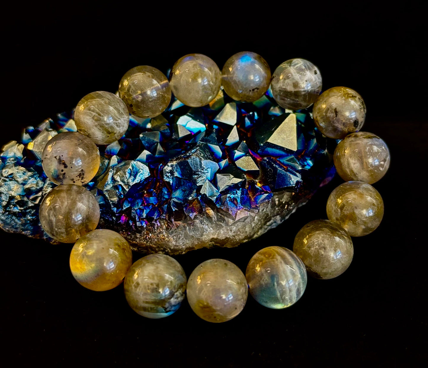 Moonlit Path: Silver Flash Labradorite Bracelet - Reiki Infused (3 Amazing Bead Sizes)