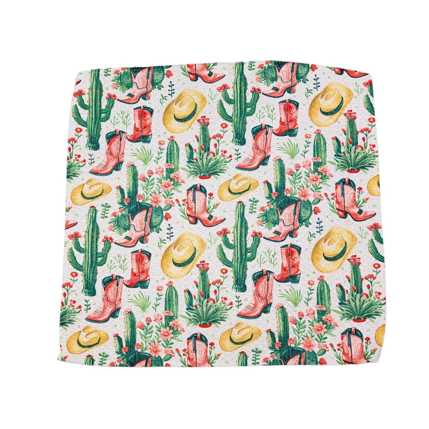 Cowgirl Hat & Boots Waffle Washcloth - Western Home Goods