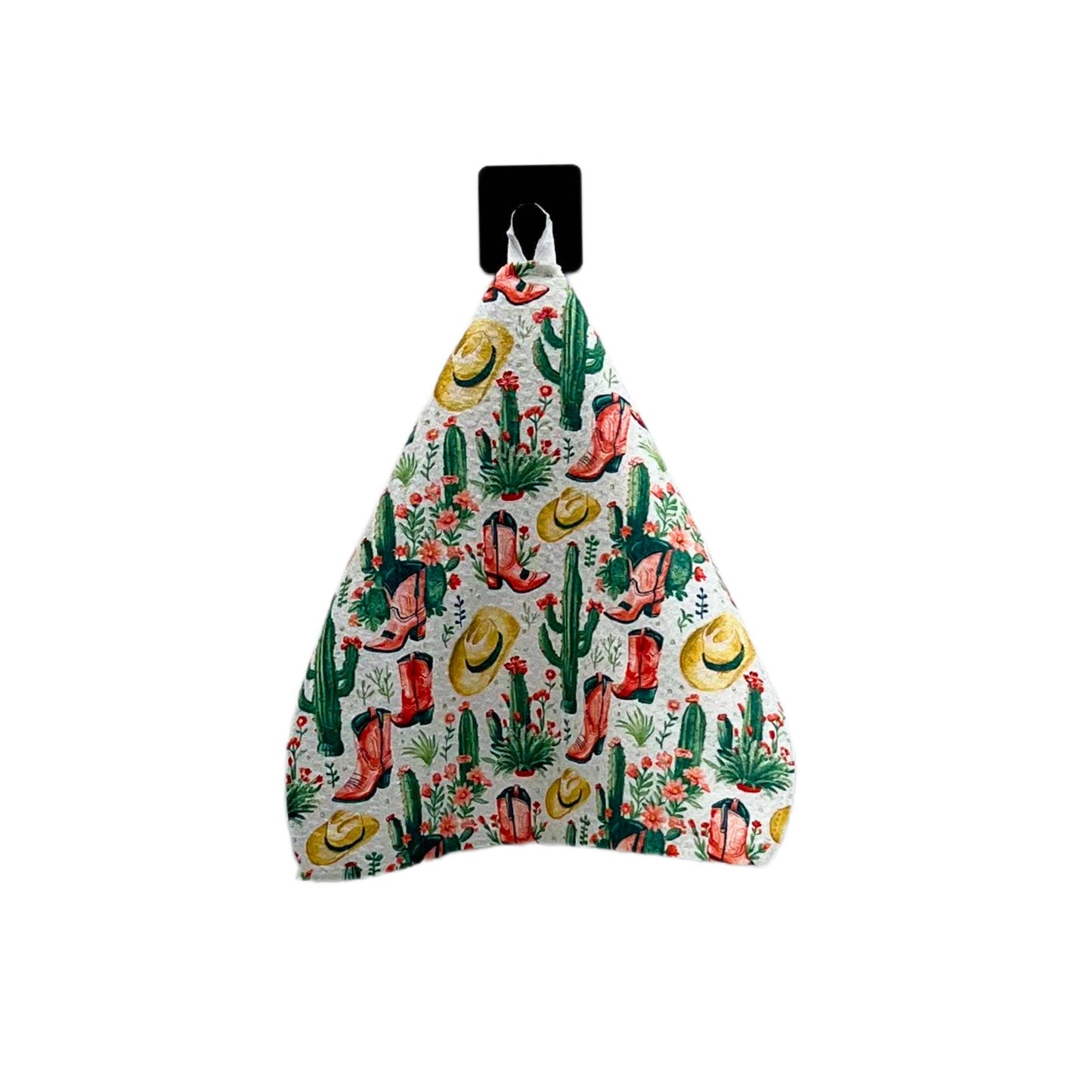Cowgirl Hat & Boots Waffle Washcloth - Western Home Goods
