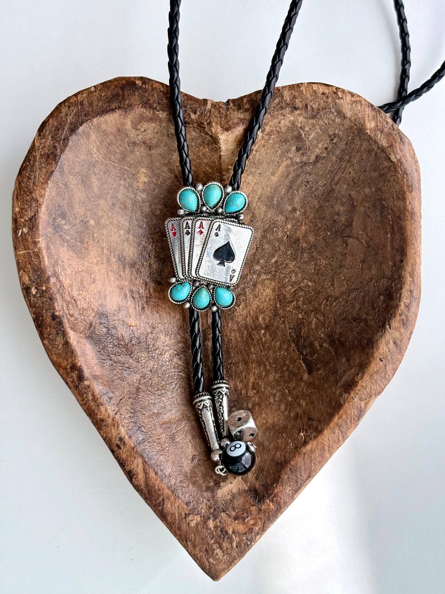 Western Bolo Tie Pendant Necklace | Cowgirl Leather Cord Jewelry