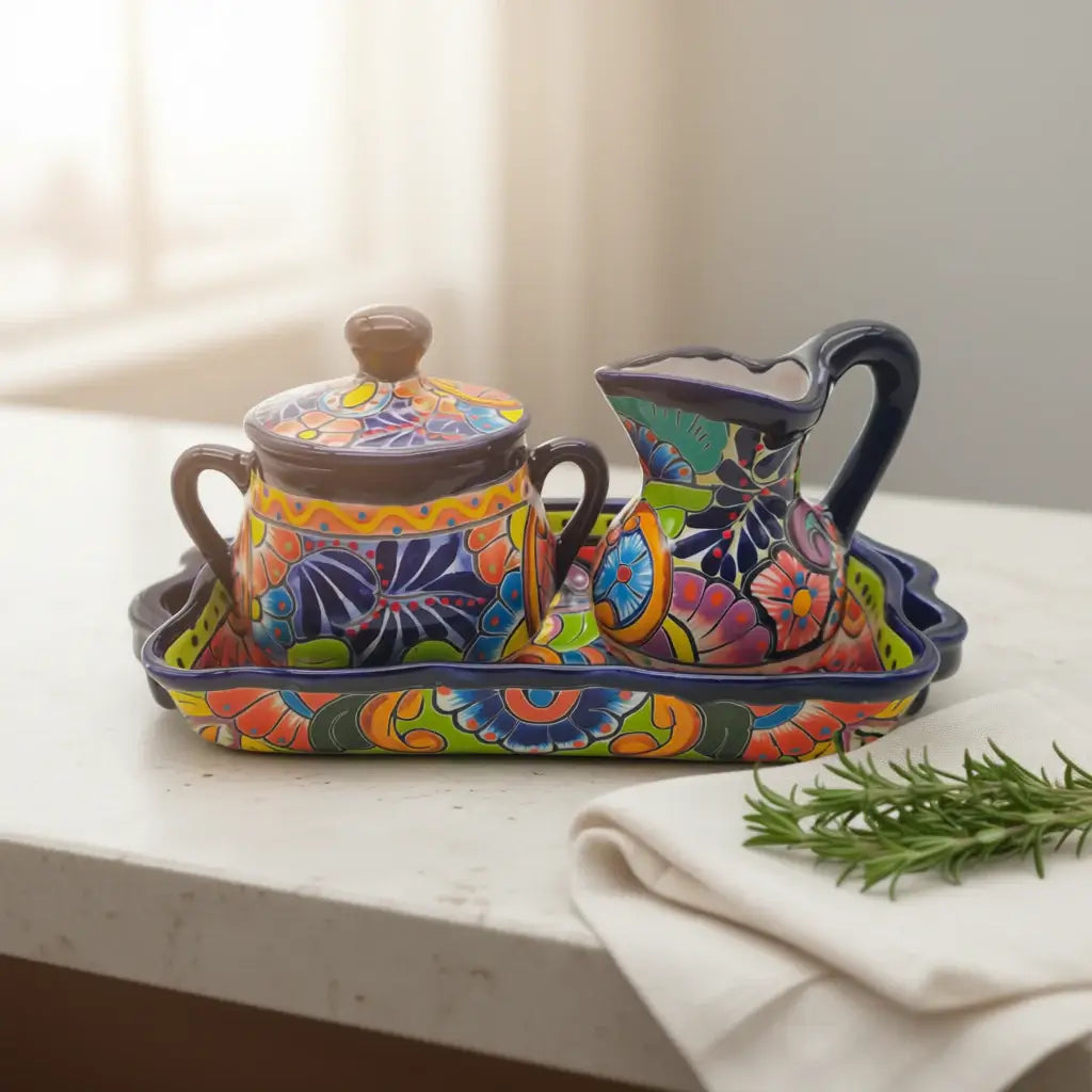 Hand-Painted Talavera Coffee Serving Set