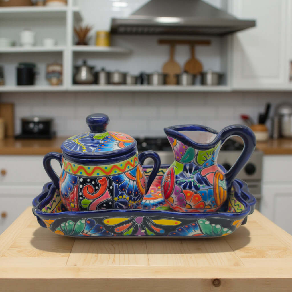 Hand-Painted Talavera Coffee Serving Set