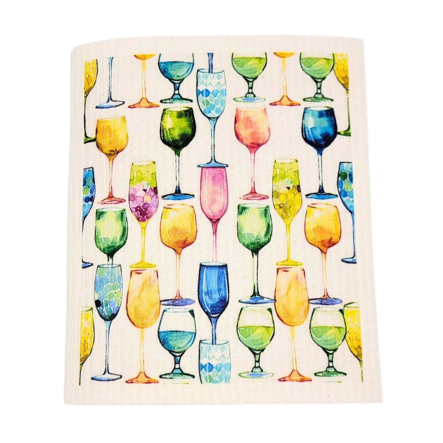 Wine Glass Collection Swedish Dishcloths - Mothers Day