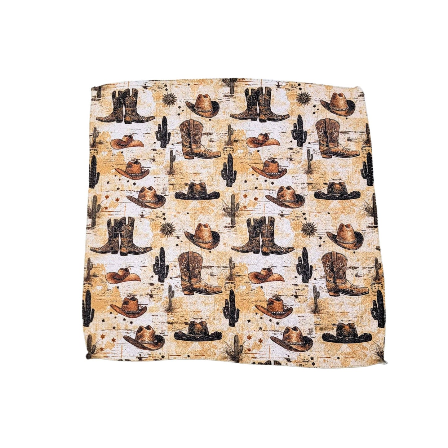 Western Cowboy Hat & Boots Waffle dishcloth - Western Decor