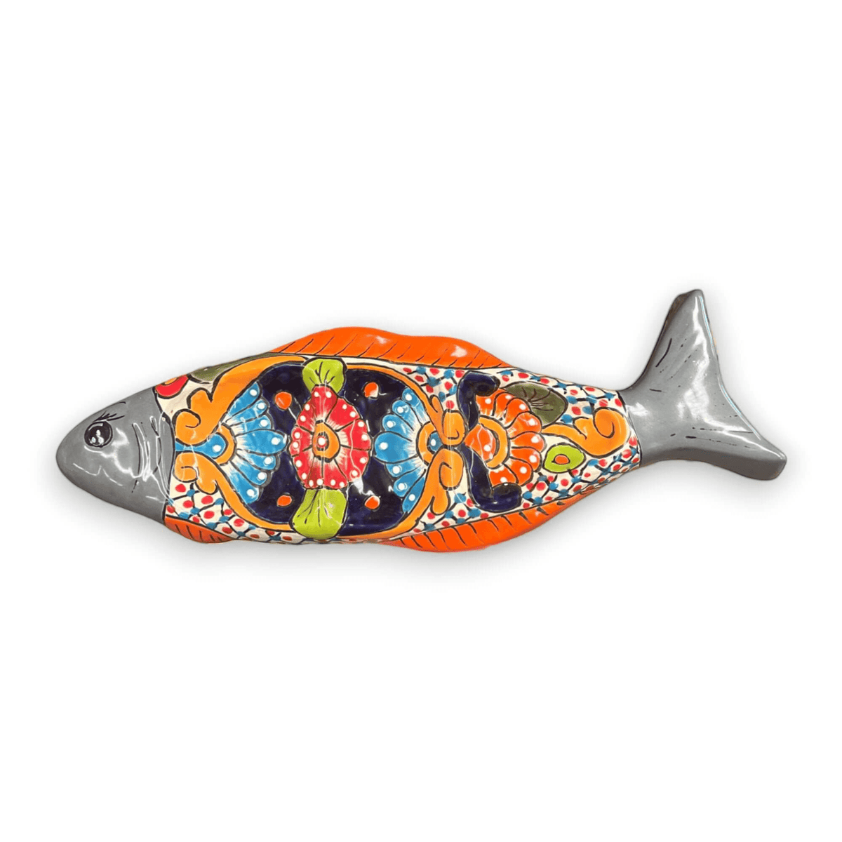 Hand-Painted Talavera Fish Serving Tray