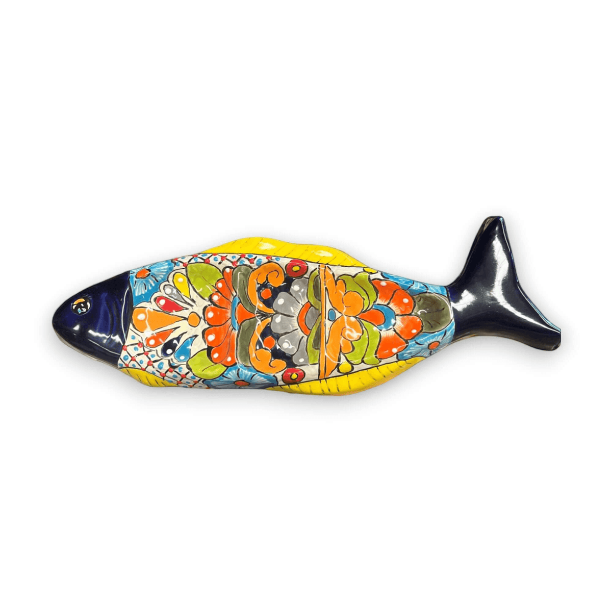 Hand-Painted Talavera Fish Serving Tray