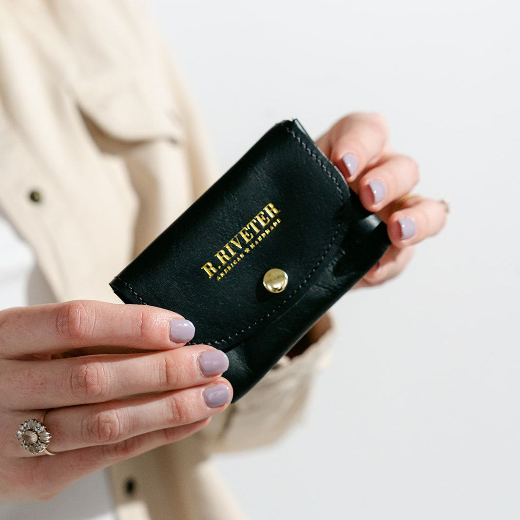 Ida Mini Black Leather Card Holder