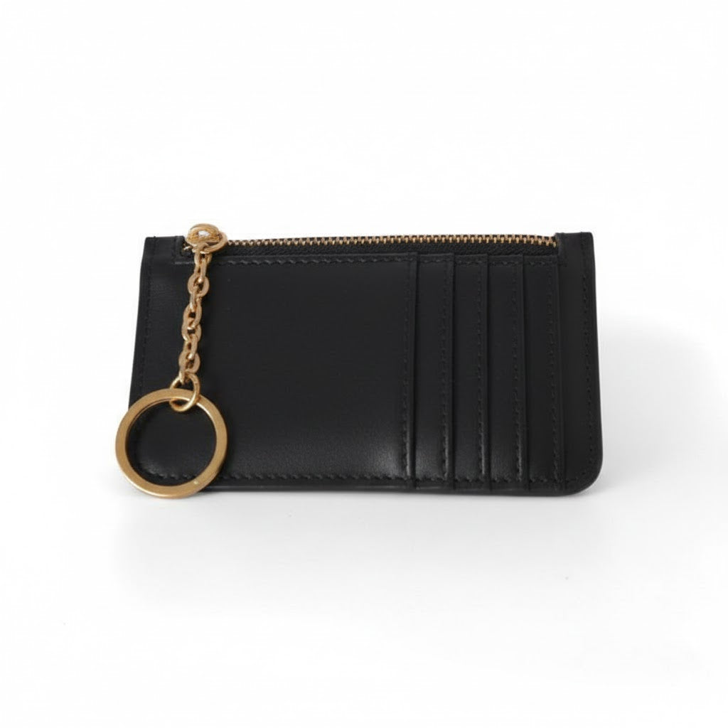 Victoria ID Card Case | Black Leather Wallet